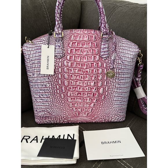 Brahmin Large Duxbury Boysenberry Ombre Melbourne Leather Satchel NWT B000508 - Picture 2 of 6